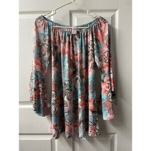 Pink Coconut Top Womens Small Flutter Long Sleeved Boho Knit blouse